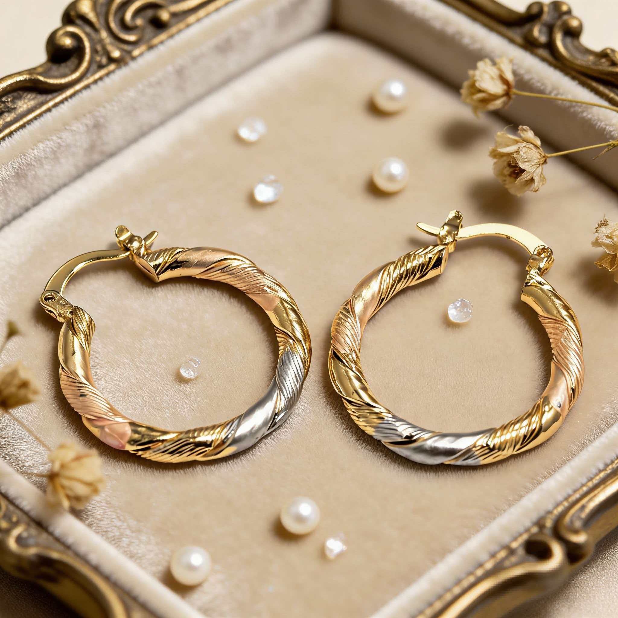 Hypoallergenic 18K Real Gold Plated Hoop Earrings Set Waterproof Long Lasting Color Retention for Everyday Wear