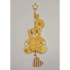 Handpainted GEAR BEAR Happy Girls Backpack Charm