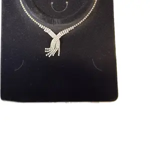 Crossover Rhinostone Necklace Evening Set