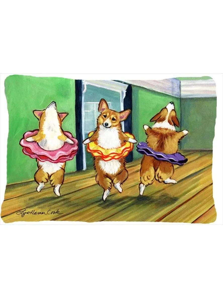 Handmade Little Ballerina Corgi Decorative Pillow Sham, 0.4 lbs., Moisture-Resistant Indoor-Outdoor Fabric Pillow for Corgi Lovers