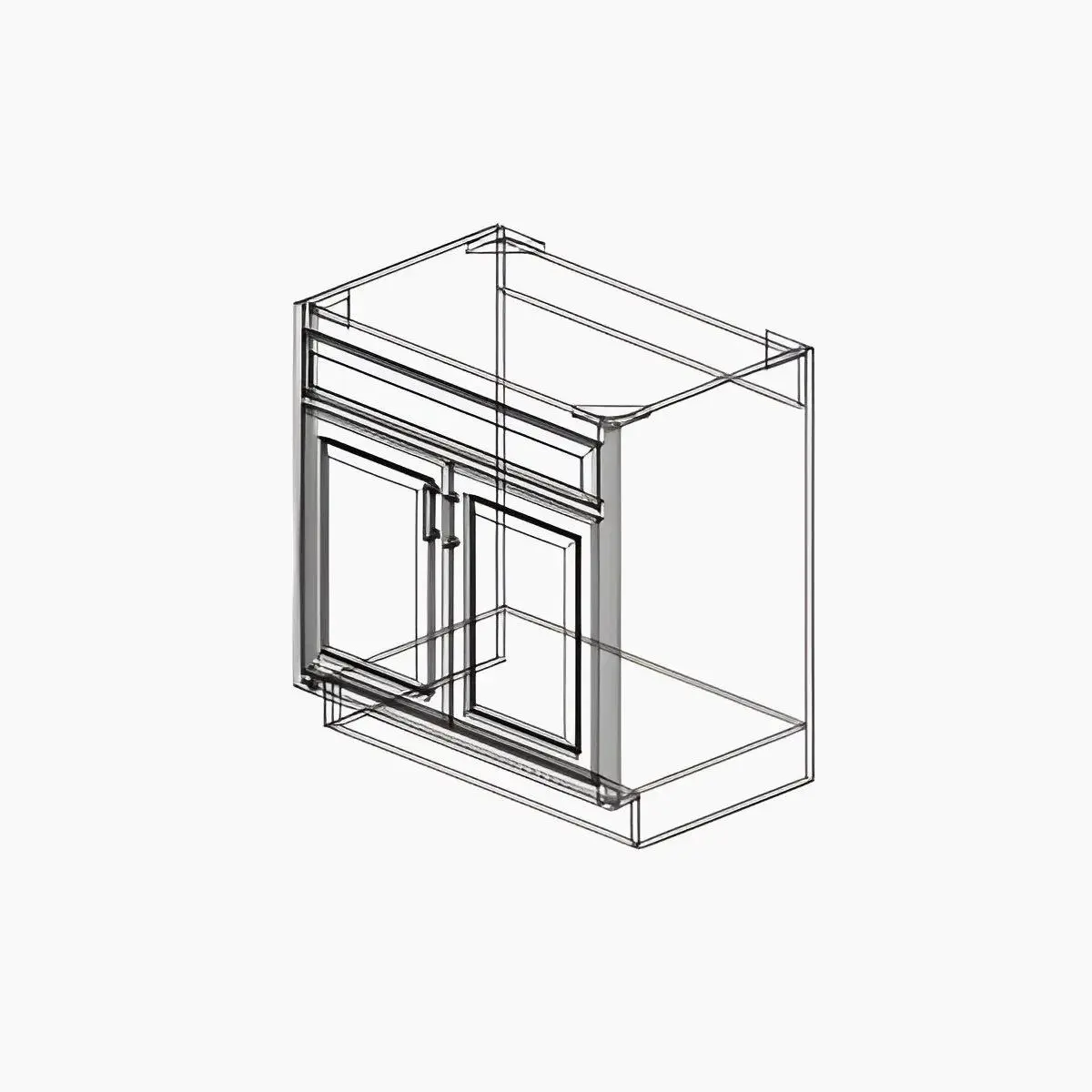 Sink Base Cabinet - Versatile No Drawer Design for Sink or Cooktop - Sturdy Foundation for Kitchen Storage Solutions