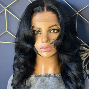 Lady M- Middle Part Jet Black 5x5 Glueless Closure Unit Cranial Prosthesis Layered 22” Layered