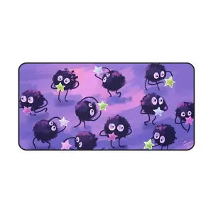 Soot Spirited Susuwatari Ghibli Desk Mat – Eevee Evolution Art - Extra Large Gaming Mouse Pad, Gaming Accessories, Desk Decor Setup, Gaming Room Supplies