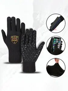 New Orleans Football Logo Knit Gloves NonSlip Warm Winter Outdoor Sports Gloves for Men and Women Suitable for Daily Wear and Outdoor Activities Perfect Christmas Thanksgiving Valentine's Day Holiday Gift for Football