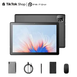[Summervibes]PRITOM 2026 Android 15 Tablet 12GB(3+9)RAM 64GB ROM With Bluetooth AudioDual Cameras 2-in-1 Detachable Keyboard Set 10.1-inch Screen Perfect Back-to-School Gift Office Gifts