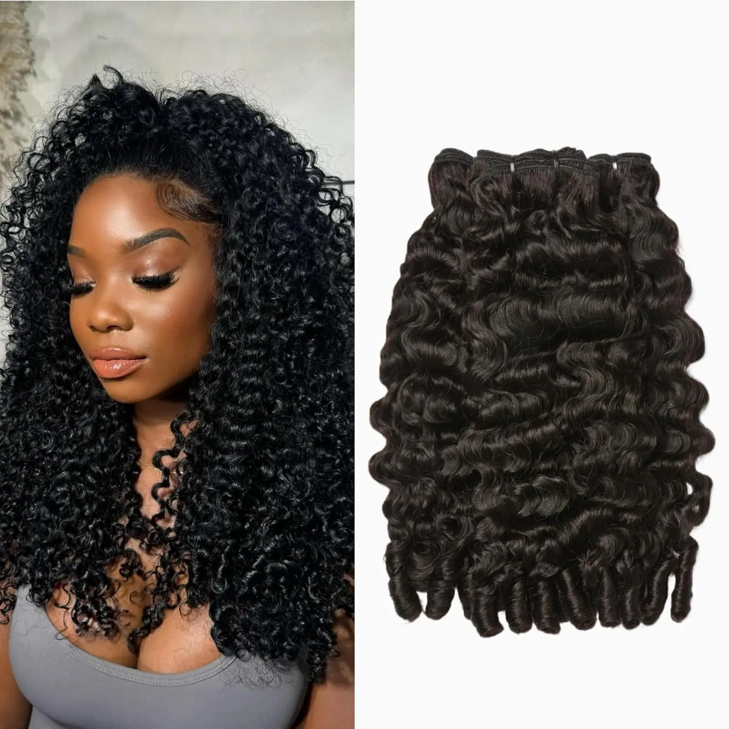 12A Burmese Curly Bundles Human Hair Unprocessed Raw Burmese Curly Water Wave Human Hair 3 Bundles Natural Black