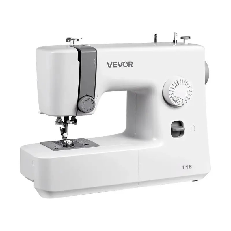 VEVOR Sewing Machine,  , 18 Stitch Applications, with LED Light and Foot Pedal, Simple Dial Control, Interior Metal Frame, Lightweight and Portable Beginner Sewing Machine for Adults Crafts and Mending