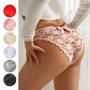 HOTCOM Women's Lace Patchwork Comfort Triangle Panties, 6 Pieces Set, Soft and Breathable, Perfect for Daily Wear, Ladies Underwear, Casual Breathable Knicker, Casual Comfy Panties Everyday Style