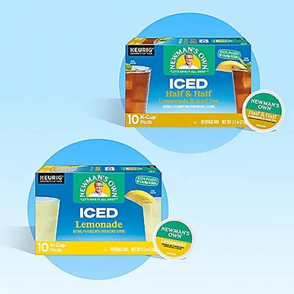 Newman’s Own Lemonade K‑Cup Pods - Keurig Iced K-Cup Pods - At Home Lemonade - Regular and Half & Half Lemonade and Iced Tea Flavors