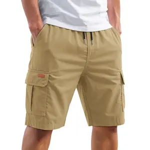 AUSELILY MEN Men's Cargo Shorts Lightweight Quick Dry Elastic Waist Drawstring Utility Summer Shorts with Pockets