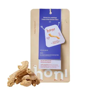 Dental cleaning single ingredient raw chicken neck snack, freeze-dried, suitable for cats and dogs, helps reduce tartar and bad breath
