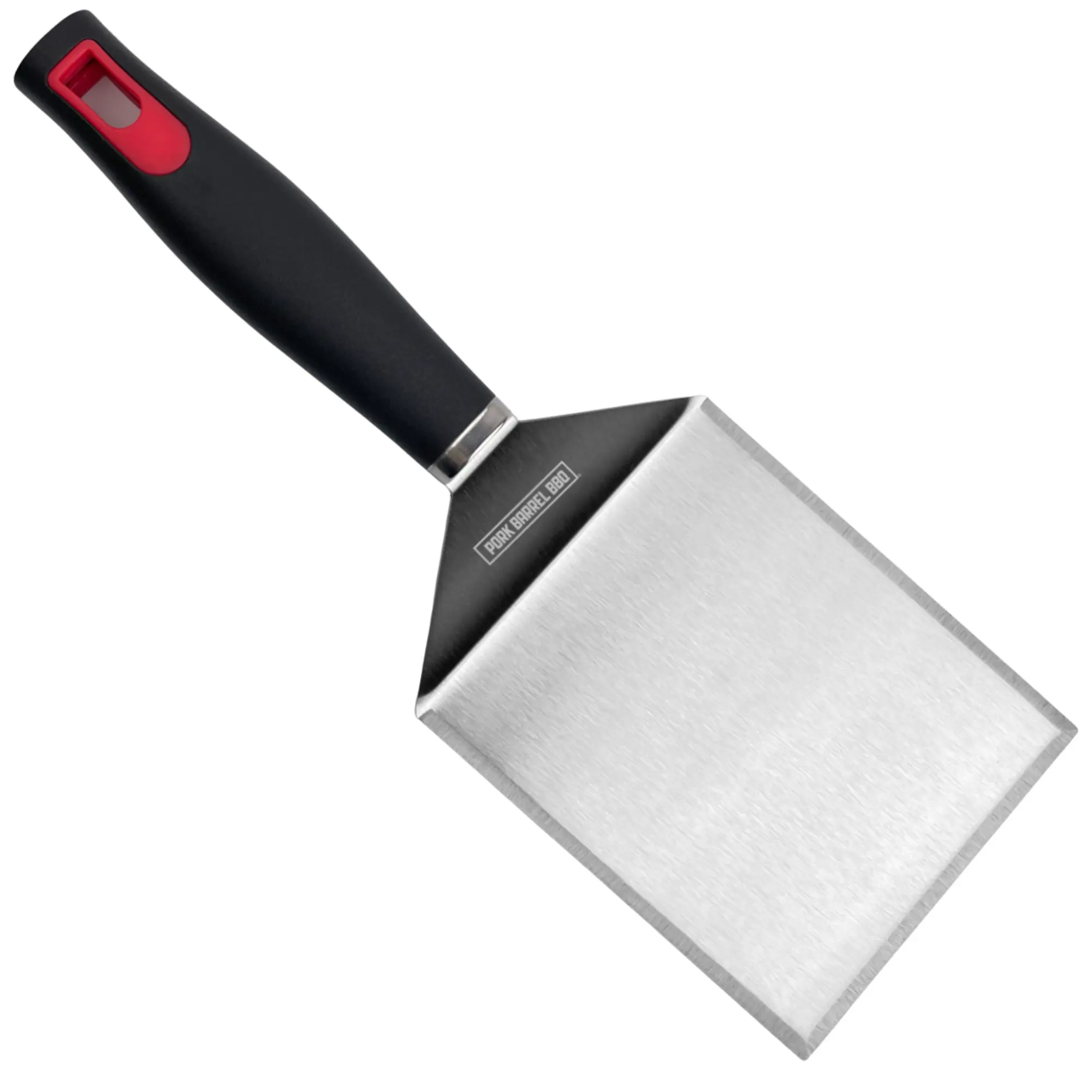 Pork Barrel BBQ Wide Metal Spatula & Grill Scraper - Heavy Duty Stainless Steel XL Hamburger Turner with Rubber Handle for Blackstone Griddle Accessories