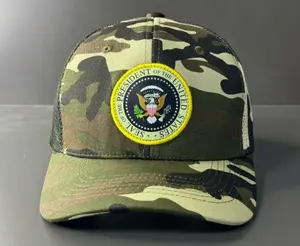 Camo Trucker Hat Embroidered Patch Snapback Cap Adjustable Unisex Baseball Cap Mesh Breathable Outdoor Streetwear Hunting Style Hat Gift