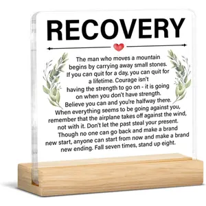 Recovery Gift for Men, Sober Anniversary Sobriety Gifts Encouragement Gifts, AA Addiction Recovery Acrylic Sign Home Office Desk Decor