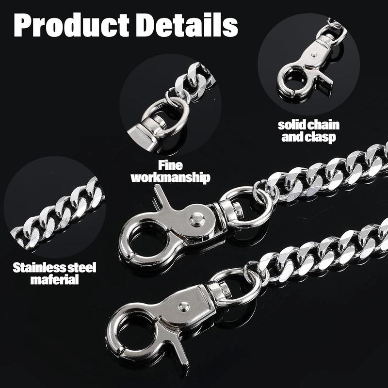 Chain for Pants,Metal Wallet Chains for Men,Double Lock Jean Chains,Punk ,Belt Chain Men for Pants Key  Hop Keyholder Trucker Biker (50cm)