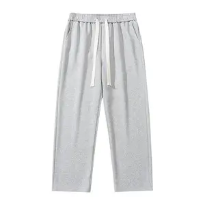 2025 Spring and Autumn Boys' Solid Color Straight-Leg Sweatpants New Heavy Cotton Hong Kong Style Loose Casual Sweatpants