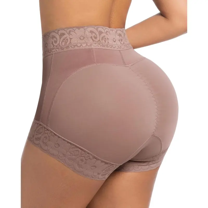 Women's Solid Color Compression Briefs Faja Body Shaper - Body Shapewear Underwear with Pull-On Tummy Control, Waist Reduction, Hip Padded Shapewear Lift, Built-In Butt Enhancement, Invisible Leg Shaping (Including Large Plus Sizes, Compression Fabric)