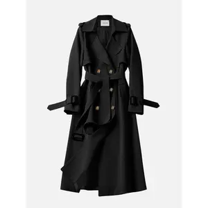Korean Style Knee-Length Loose-Fit Coat for Short People, Trendy Mid-Long Overcoat Jacket, Fashionable Outerwear for Fall & Winter Seasons