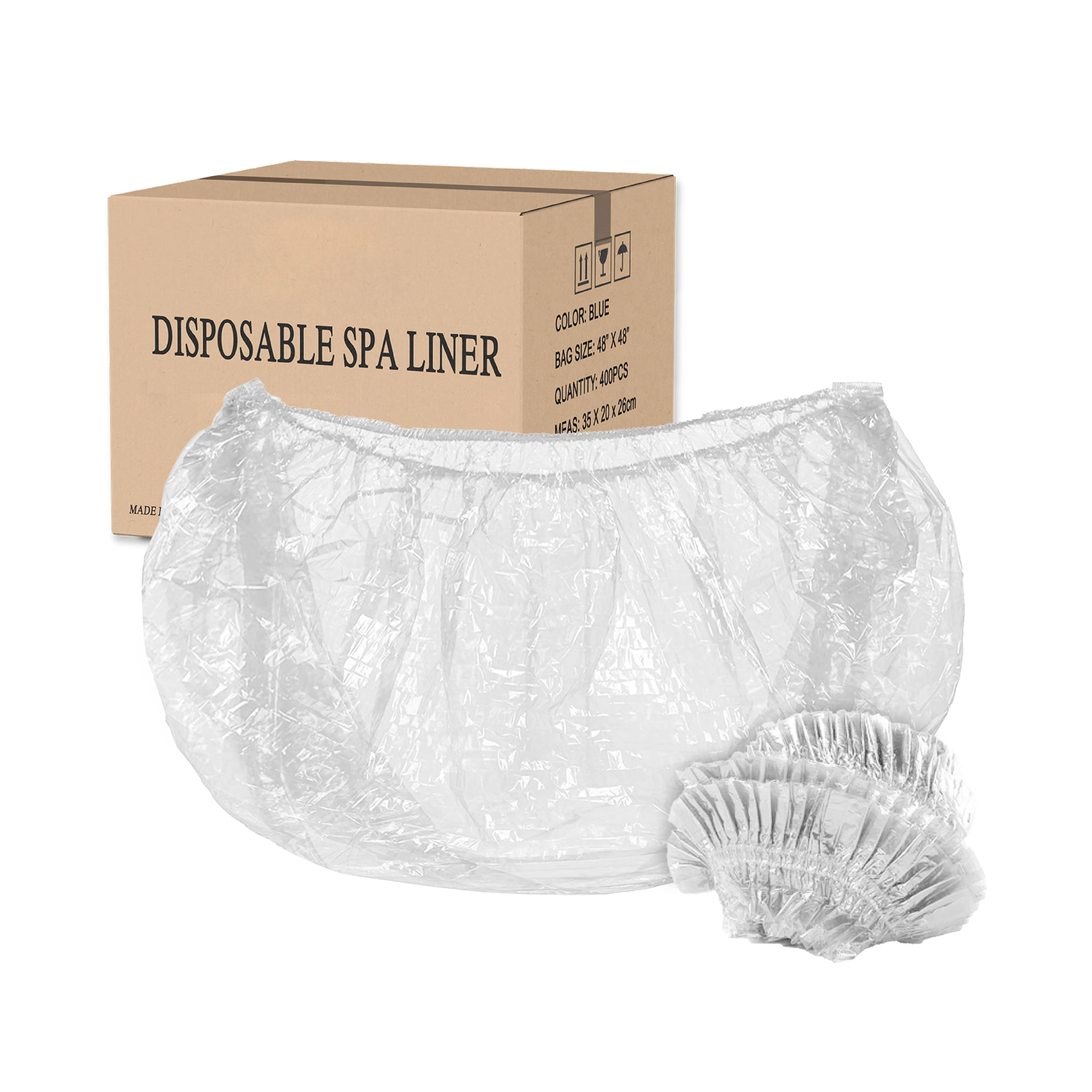 TP Plastic Clear Pedicure Spa Liners – 400pcs Disposable Foot Bath Liners for Salon & Home Clean Hygiene
