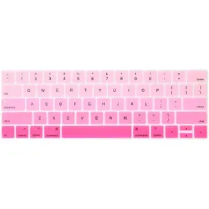 Ultra Thin Keyboard Cover Skin for MacBook Pro 13-inch 15-inch with Touch Bar (Model A2159, A1989, A1990, A1706, A1707) (2019 2018 2017 2016) (Ombre Pink)
