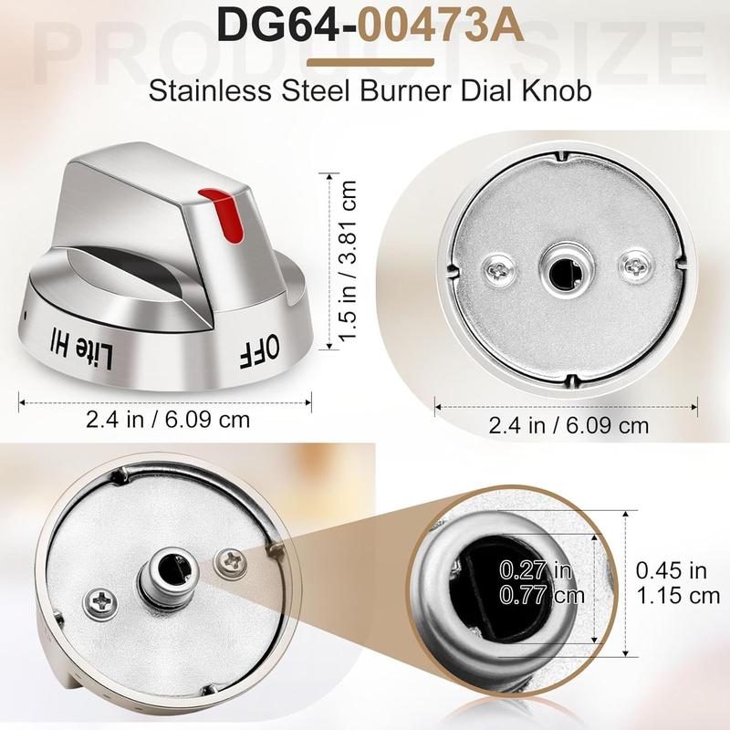 DG64-00473A Upgraded Gas Stove Knobs Compatible with  Range Stove Knobs Replacements Nx58f5700ws Nx58h5600ss Nx58h5650ws Nx58j7750ss (1pcs)