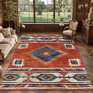 Exquisite square printed velvet carpet, versatile decorative style for home, commercial and indoor use, available in multiple sizes, machine washable,soft and not easy to shed, convenient and practical, Bohemian Style Rugs