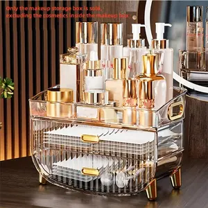 Acrylic Makeup Organizer Box, Dustproof Cosmetic Storage Case, Large Capacity Desktop Display Shelf, Vanity Mask Holder, Desk Organizer, Clear Storage Box