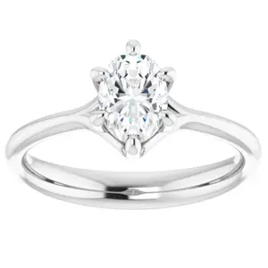 3/4Ct Oval Solitaire Diamond Engagement Ring Lab Grown 14k White or Yellow Gold