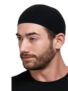 New Kufi Hat, Hollow Breathable Knit Cap, Pull-On Style, Fake Wig Hat, 1pcs, Stylish and Comfortable, Perfect for Daily Wear