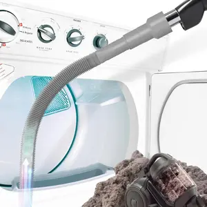 Dryer Vent Cleaner Kit Dryer Lint Vacuum Attachment Brush, Lint Remover, Dryer Vent Vacuum Hose Replacement Parts,Duct Cleaning, Grey