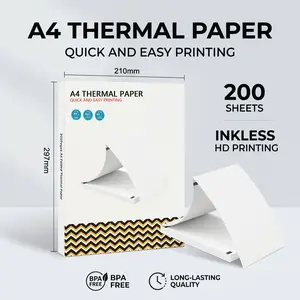 8.3x11.7 Thermal Printer Paper(200 Sheets), A4 Thermal Paper Quick-Dry, Compatible with Portable Printer