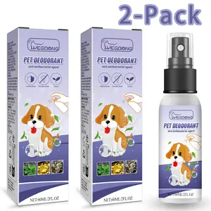 [2-Pack] No More Stinky Pet Smells! Natural Pet Deodorant Spray, Urine & Feces Odor Eliminator for Dogs Cats, Safe for Home, Litter Box & Pet Bed