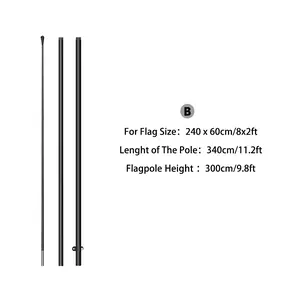 Feather Flag Pole Kit Only, 8ft Heavy Duty Fiberglass & Aluminum Alloy Flagpole for 8x2ft Banners, Wind Resistant Portable Pole Set for Outdoor Advertising, Event Signs, Storefront Display, No Base Included