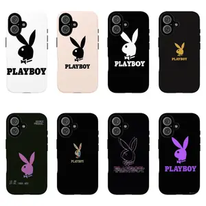 Stylish Playboy Bunny Dual-Layer Film-Style Phone Case — Compatible with iPhone 12, 13, 14, 15, 16, and 17 Series