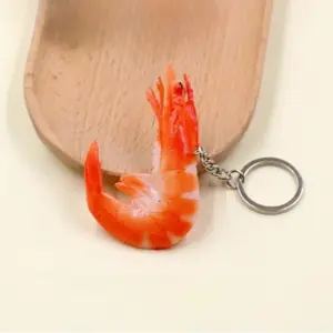 Creative Funny Shrimp Keychain Pendant, Ocean Animal Lobster Hanging Ornament, Unique Key Ring Accessory, Fun Gift Idea