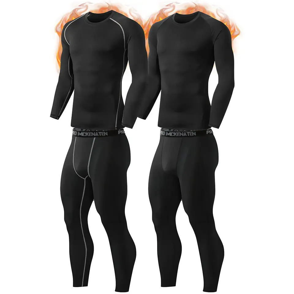 Men Long Johns Thermal Underwear Fleece Lined Base Layer Set for Cold Weather Soft Breathable Warm Long Sleeve Undershirt Thermo Top and Bottom Set