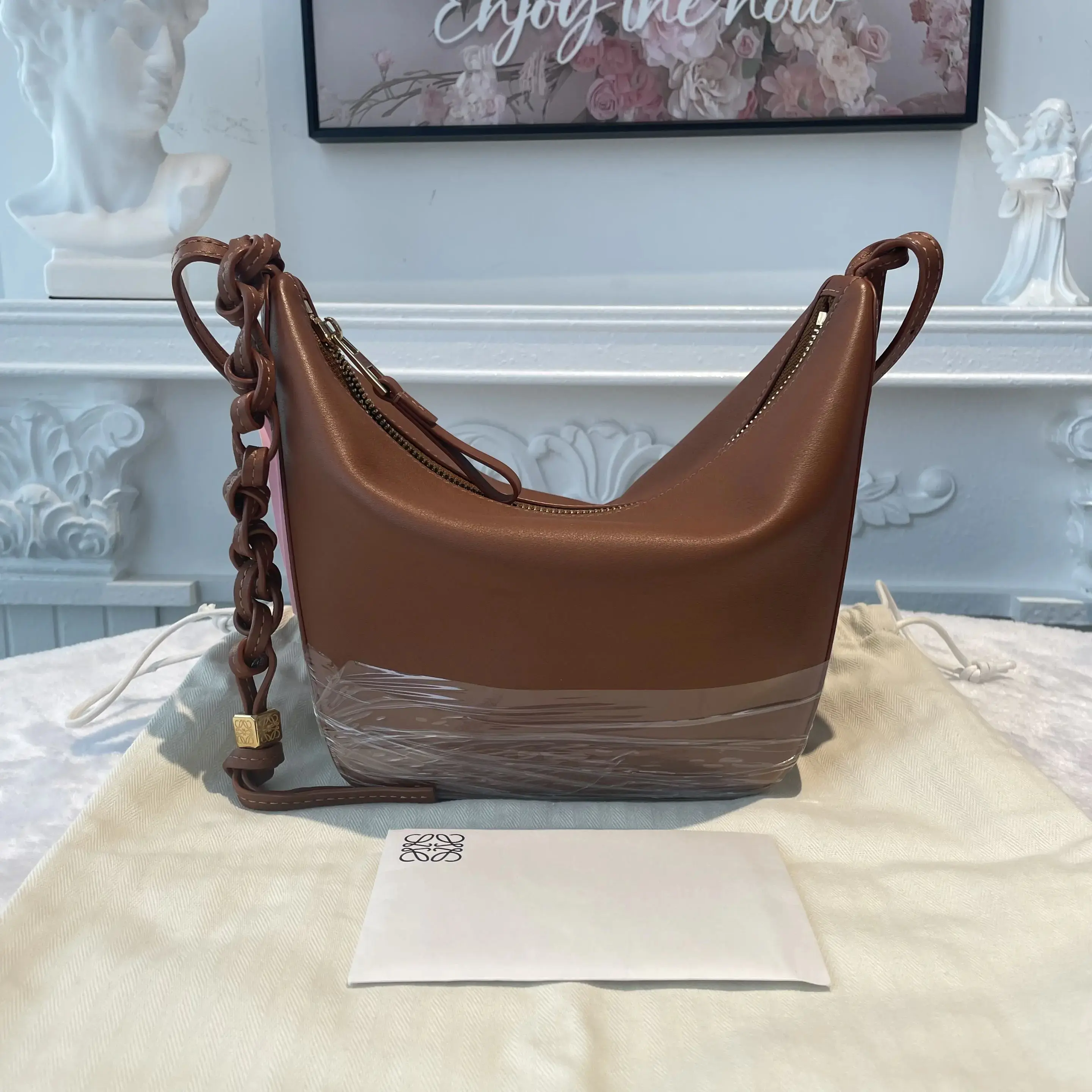Pre-owned Loewe Calfskin Tote Bags BJ1102305078 Hammoc Brown