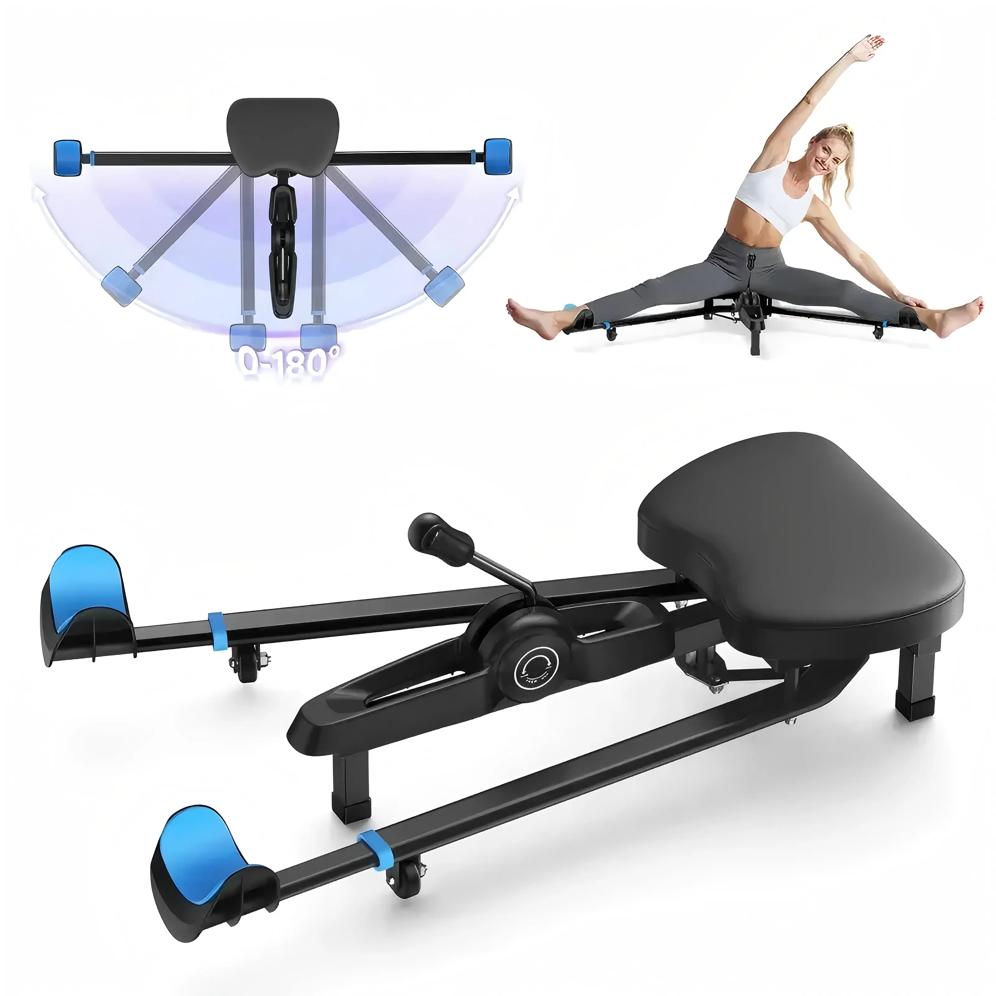Adjustable Split Machine Leg Stretcher for Flexibility Training | 180° Stretching Equipment with Comfortable Pad & 6-Level Adjustment | Home Fitness Stretch Machine for Dance, Yoga & Gymnastics | Supports Up to 300lbs