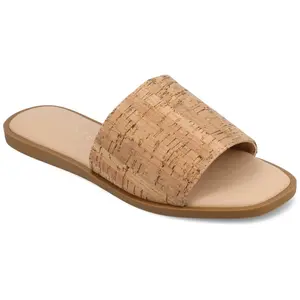 Journee Women's Prisilla Medium and Wide Width Flat Sandals, Cork 10W