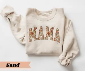 Floral Mama Sweatshirts, Retro Mama Shirt, Cute Gift For Moms, Mama Life Shirt, Mother's Day Shirt, Gift for Mom, New Mama Sweater
