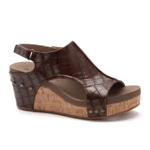 Carley Brown Croco Sandal - Boutique by Corkys