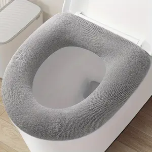 Four Seasons Universal Toilet Seat Cushion - Warm, Soft, and Thickened for Winter - Ergonomic Handle, Pile Toilet Cover, and Easy-to-Clean Design