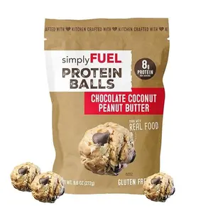 simplyFUEL Whole Food Protein Balls - Chocolate Coconut Peanut Butter - 8g Protein Snacks for Adults and Kids - Anytime Power Snack for Work, School, Travel or Gym - Gluten Free (12 Balls)