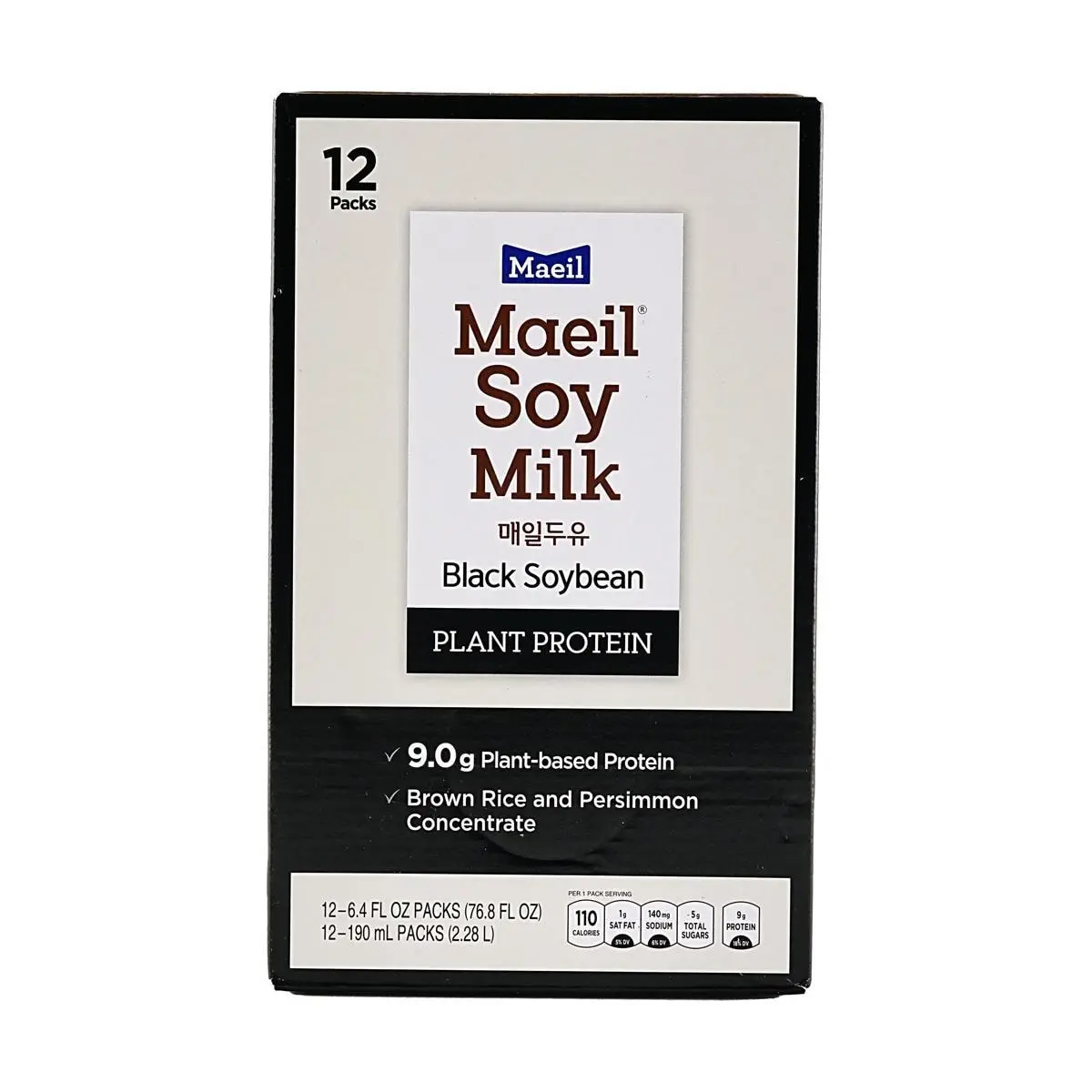 Maeil Black Bean Soy Milk Drink 190ml x 12 Boxes - Healthy Low Calorie, Low Fat, High Protein, Vegan Friendly with Brown Rice & Persimmon Extract Maeil Black Bean Soy Milk Drink 190ml x 12 Boxes - Healthy Low Calorie, Low Fat, High Protein, Vegan Friendly with Brown Rice & Persimmon Extract