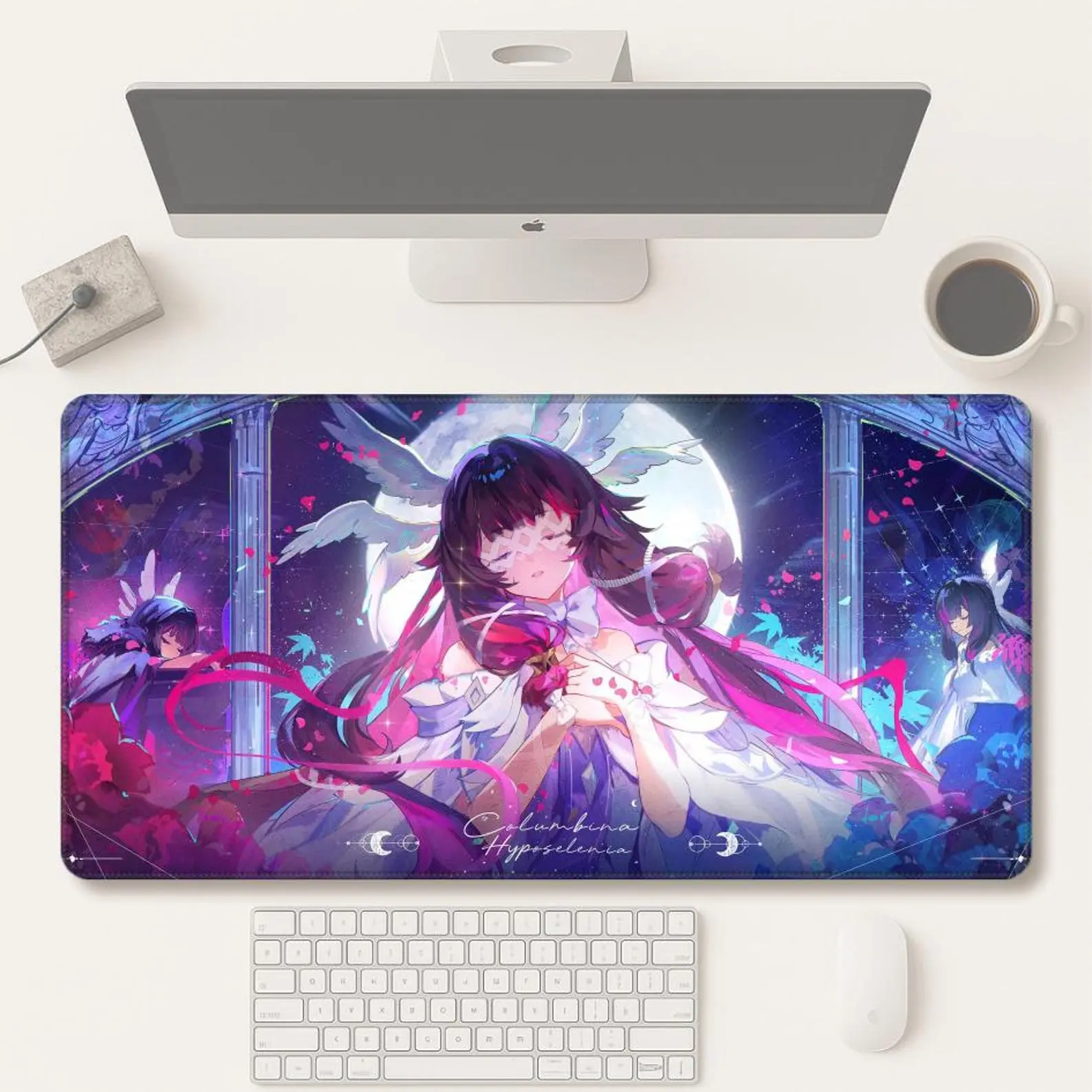 Genshin Impact columbina Large Gaming Mouse Pad , Anime Desk Mat, Extended Keyboard Pad for Gamers & Fans Gift