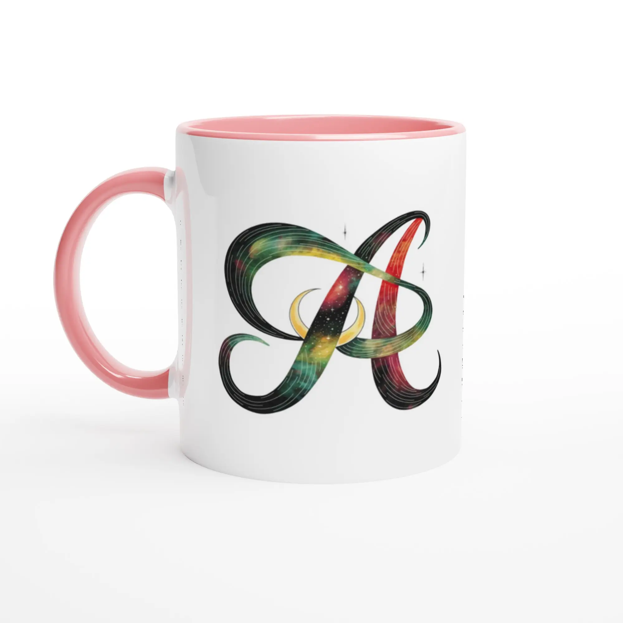 Personalized A Initial Mug - White 11oz Ceramic Mug with Colorful Inside - Perfect Gift for Coffee Lovers Cup Drinkware