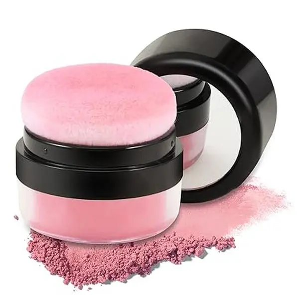 Air Cushion Loose Powder Rouge, Smooth Lightweight Oil-Control Cosmetic Blush - Highly Pigmented, Easy to Blend, All-Day Wear for Cheeks, Beauty Products, Any