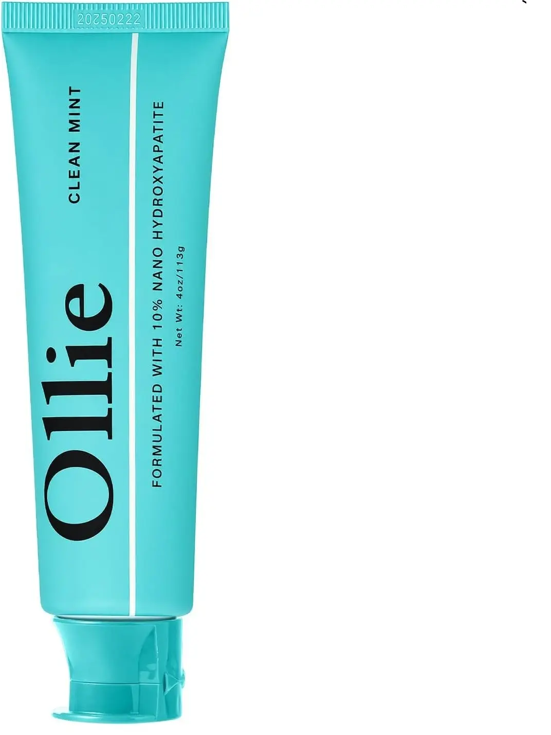 Ollie Fluoride Free 10% Nano Hydroxyapatite Toothpaste for Remineralizing Enamel, Sensitive Teeth & Whitening, Clean Mint 4oz (Pack of 1)