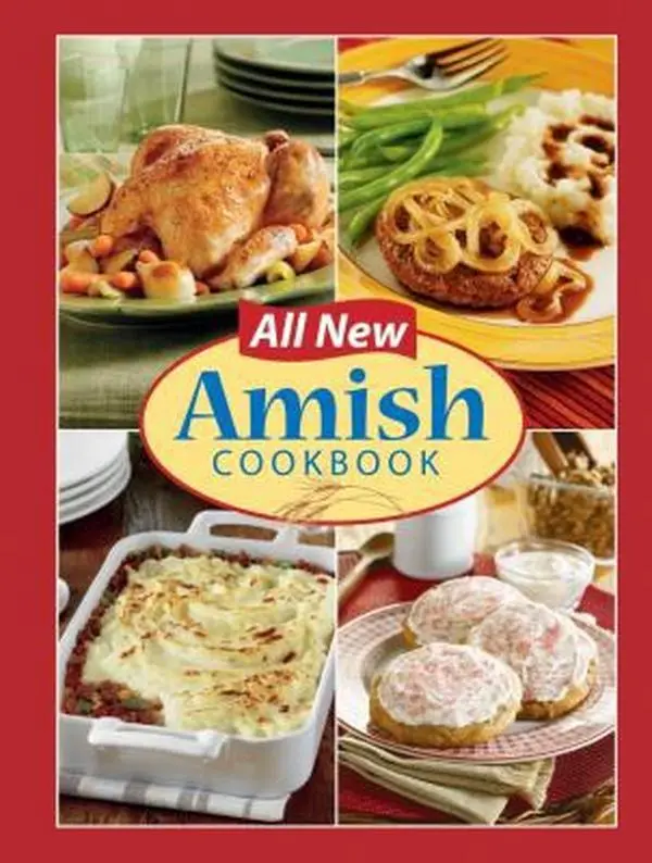 Used Amish Cookbook - All New Hardcover by Louis Weber, English, Easy Recipe Book for Home Cooking, More Than 45 Recipes, 40 Charming Full-Color Photos