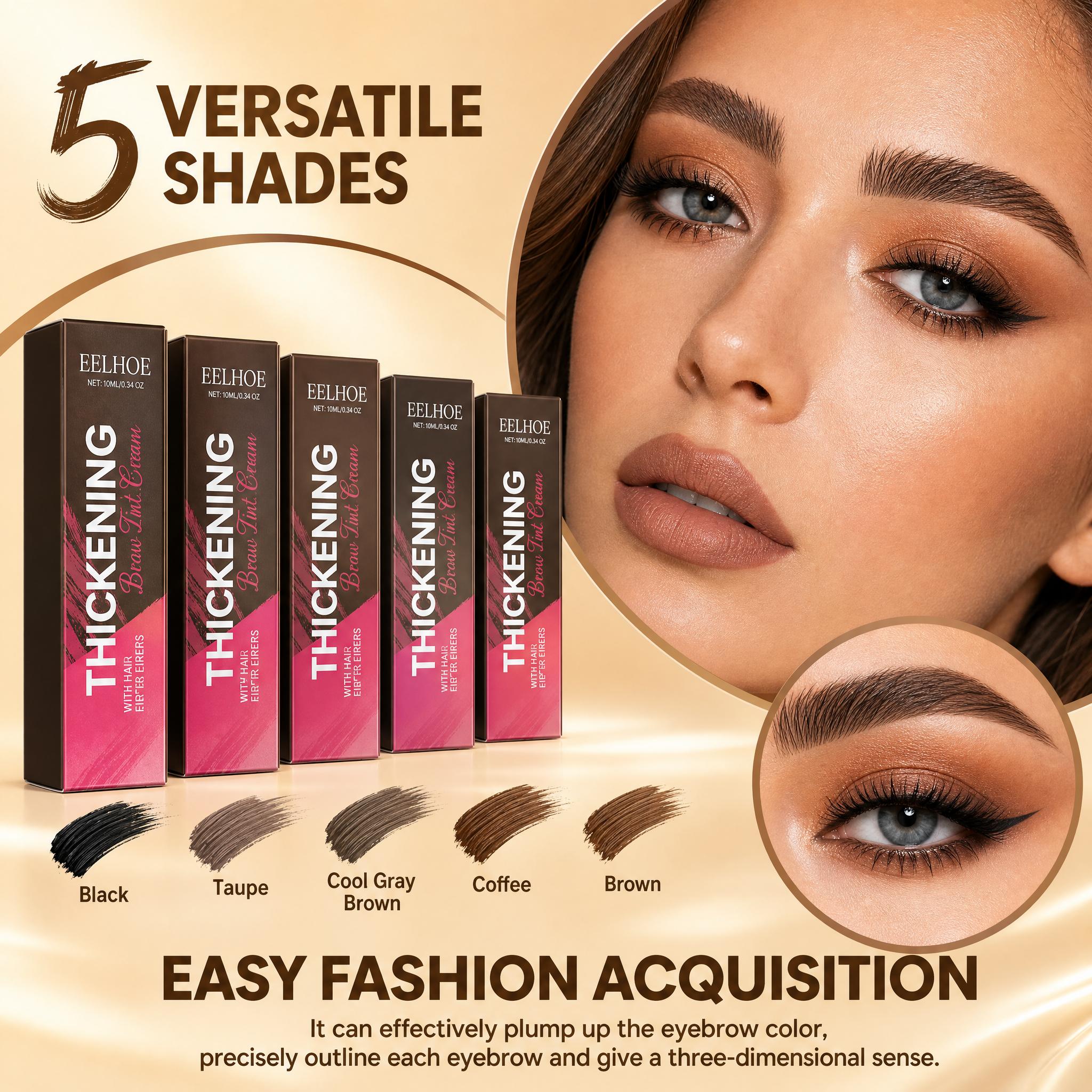 Fiber Brow Dye - Waterproof, Smudge-Proof Eyebrow Product Ideal for Natural Makeup, Targets Sparse Brows for Fluffy, Full Results, Eyebrow Products, Fluffy Brows